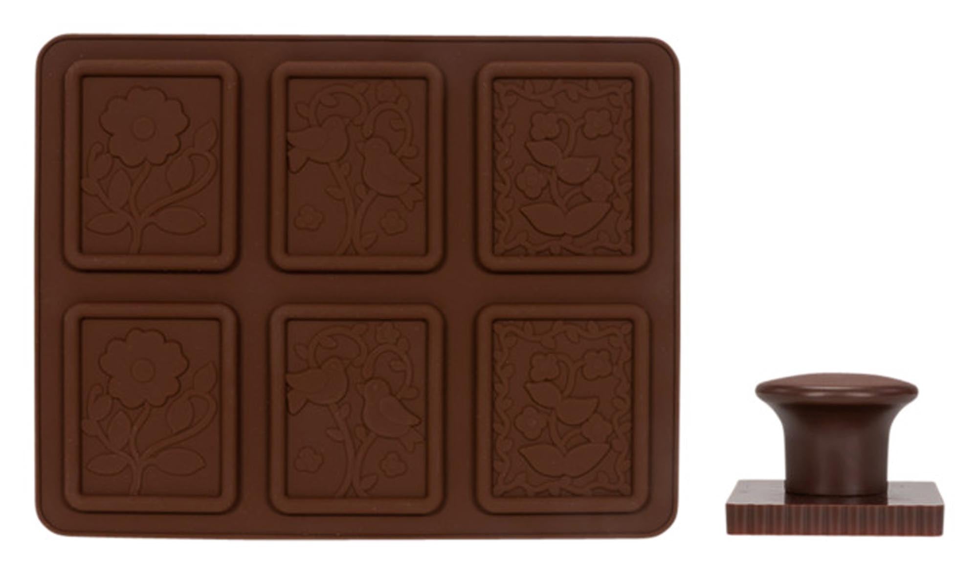 Schoko Kekse Set von PATISSE: Silikonform 20x14 cm, antihaft, hitzebeständig, spülmaschinenfest, ideal für kleine Portionen.