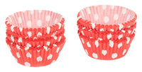 PATISSE mini astucci in carta 200 pezzi pois bianchi rossi ø 3 cm