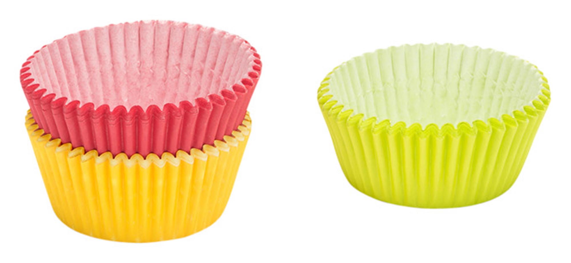 Robuste, lebensmittelechte Papierförmchen (ø 5 cm) von PATISSE für perfekte Muffins, Cupcakes und Desserts. Fett- und feuchtigkeitsbeständig.