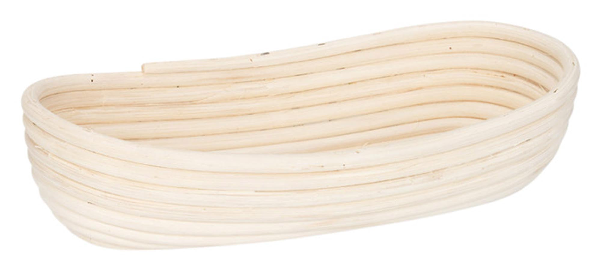 Längliches Gärkörbchen 28x13 cm aus Rattan von PATISSE: Perfekte Teigführung, optimale Krustenbildung, rustikale Optik für Brote und Baguettes.