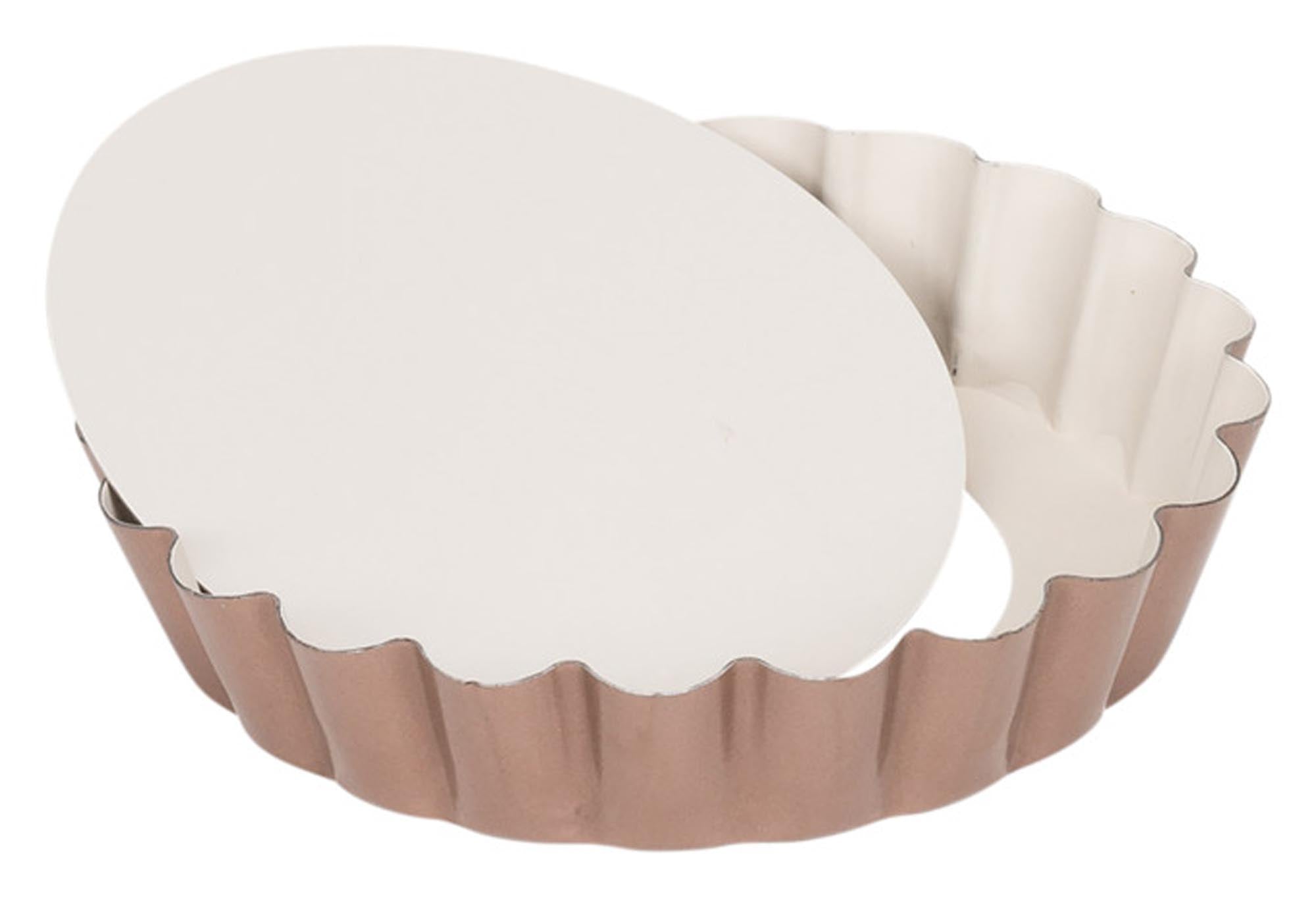 Mini-Quicheform ø 10 cm von PATISSE: Keramik für gleichmäßige Hitze, loser Boden für einfaches Entnehmen, ideal für Snacks.
