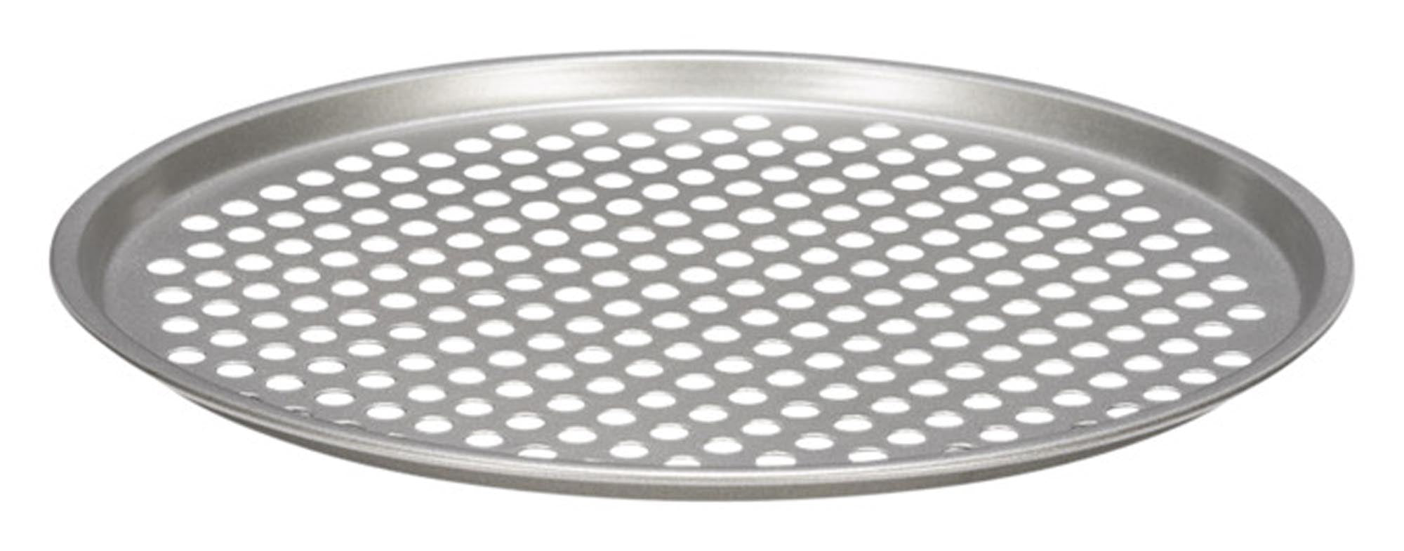 Pizzablech gelocht ø31cm von PATISSE: Perfekte Kruste dank optimaler Luftzirkulation und Silberbeschichtung. Ideal für kreative Pizzas!