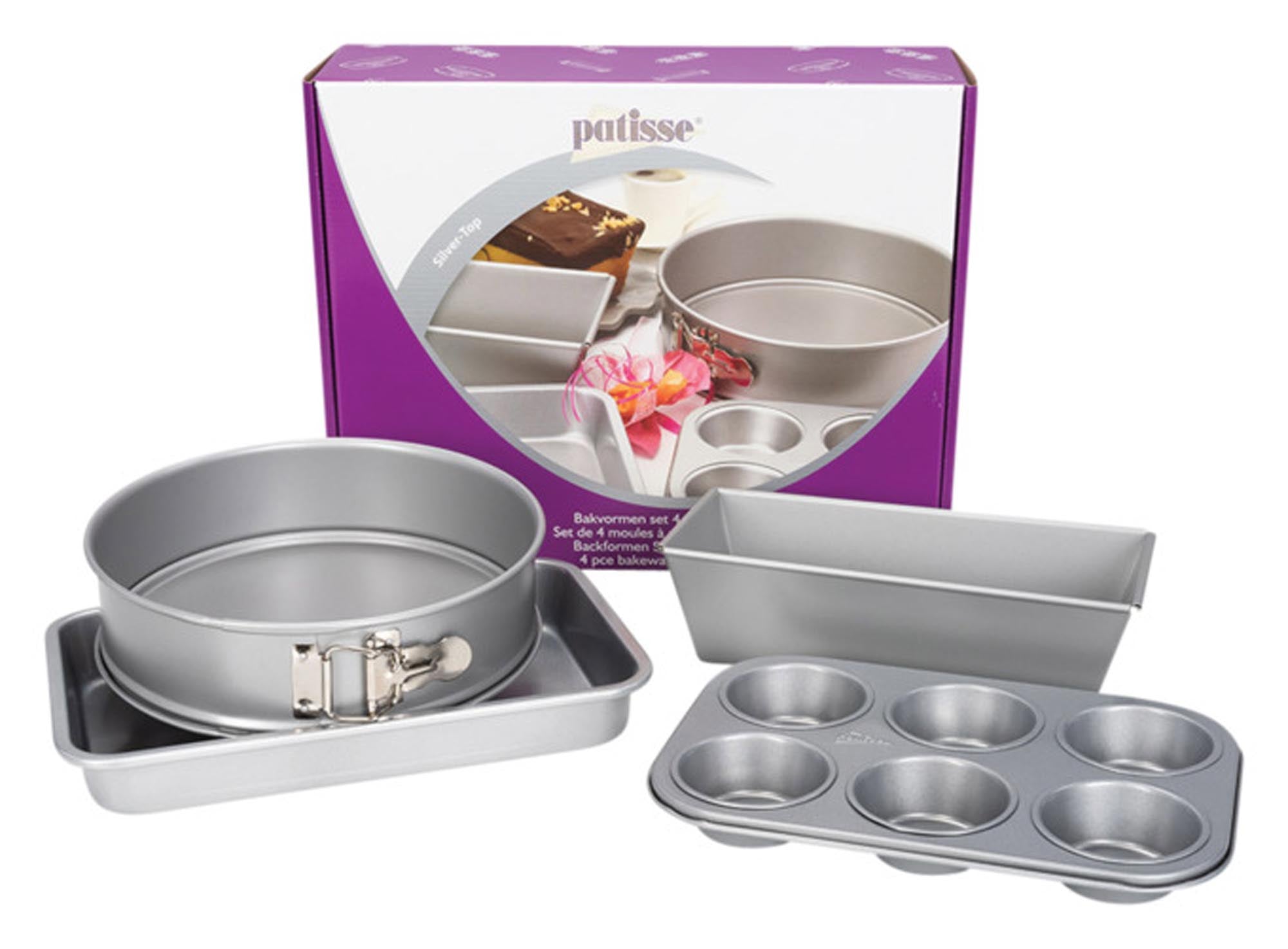 Das 4-teilige Backformen-Set von PATISSE aus antihaftbeschichtetem Stahl bietet vielseitige Einsatzmöglichkeiten und einfache Reinigung.
