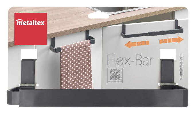 METALTEX Handtuchhalter Flex-Bar ausziehbar 20-40x8x7 cm in  präsentiert im Onlineshop von KAQTU Design AG. Garderobe ist von METALTEX