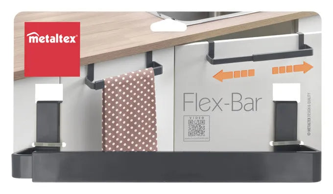 METALTEX Handtuchhalter Flex-Bar ausziehbar 20-40x8x7 cm in  präsentiert im Onlineshop von KAQTU Design AG. Garderobe ist von METALTEX