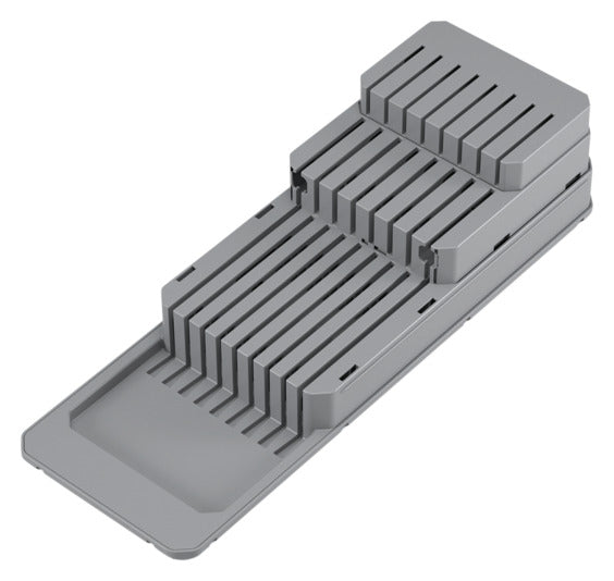 Praktischer METALTEX Messer-Organizer in Grau/Anthrazit, 14x41x10 cm, ideal zur sicheren und ordentlichen Aufbewahrung von Messern.