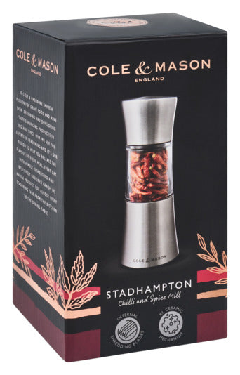 Chili- und Gewürzmühle Stadhampton Edelstahl/Acryl 16.5 cm in  präsentiert im Onlineshop von KAQTU Design AG. Küchenhelfer ist von COLE & MASON