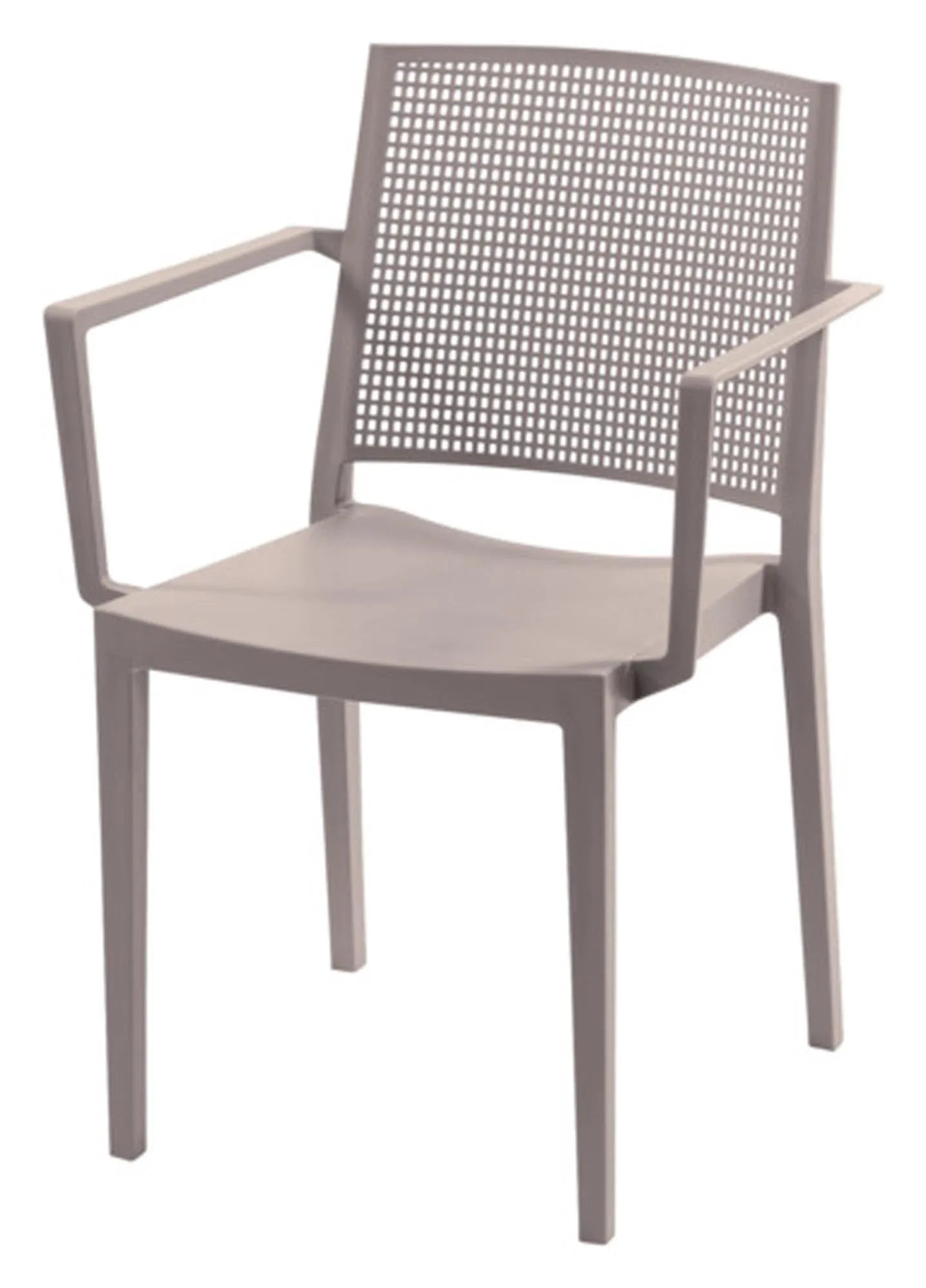 Moderner Gartensessel in Taupe, stabiler Aluminiumrahmen, wetterfestes Textilene-Gewebe, ideal für Terrasse und Garten.