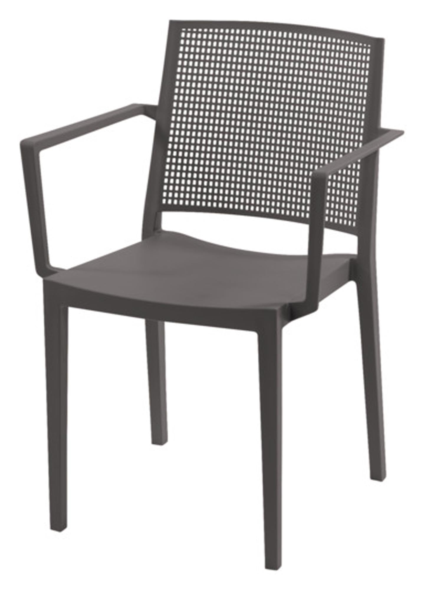 Eleganter, grauer Gartensessel von SIENA GARDEN: robust, wetterfest, pflegeleicht, ideal für stilvolle Entspannung im Freien.