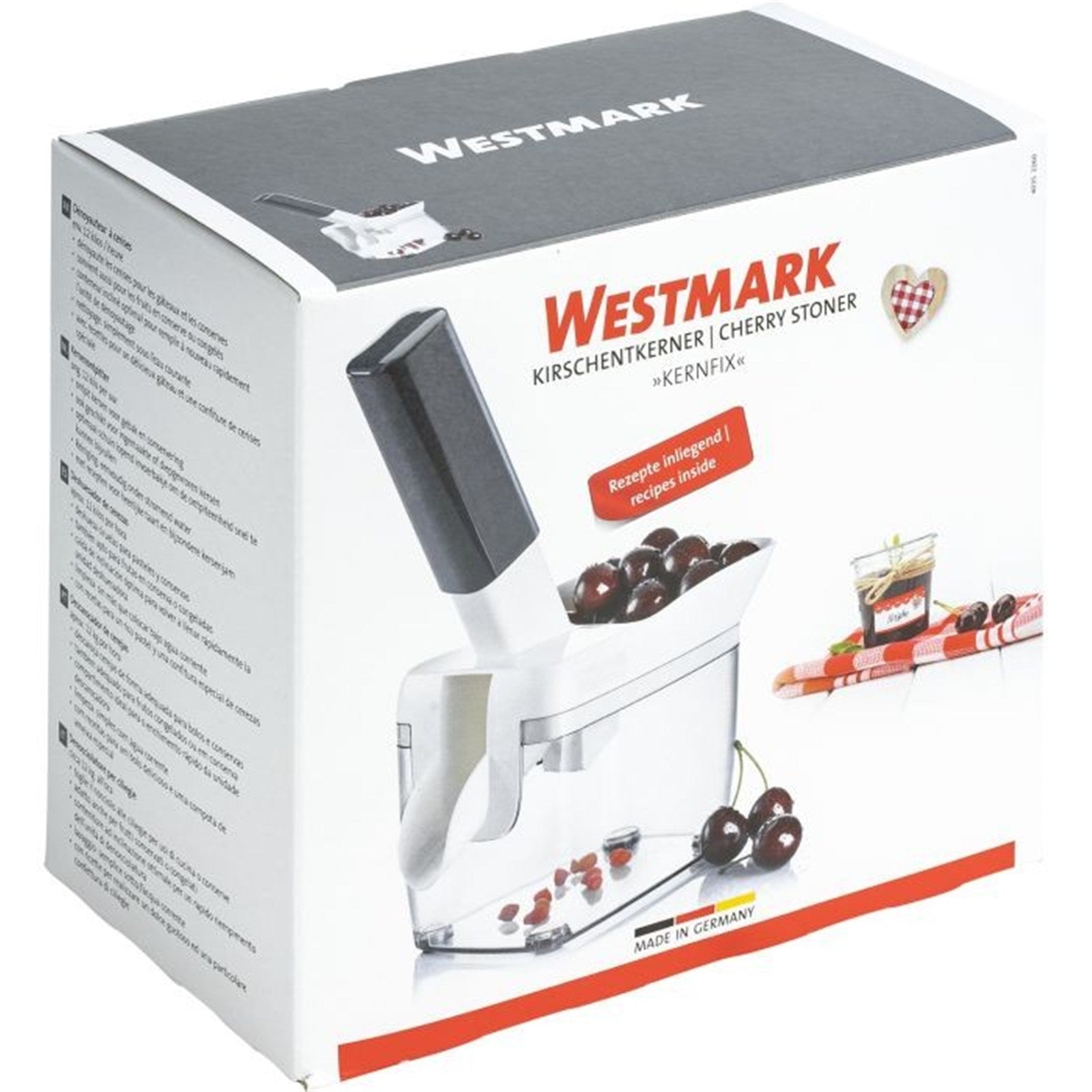 Praktischer Kirschentkerner von Westmark, ideal für schnelles und einfaches Entkernen, robust und benutzerfreundlich.