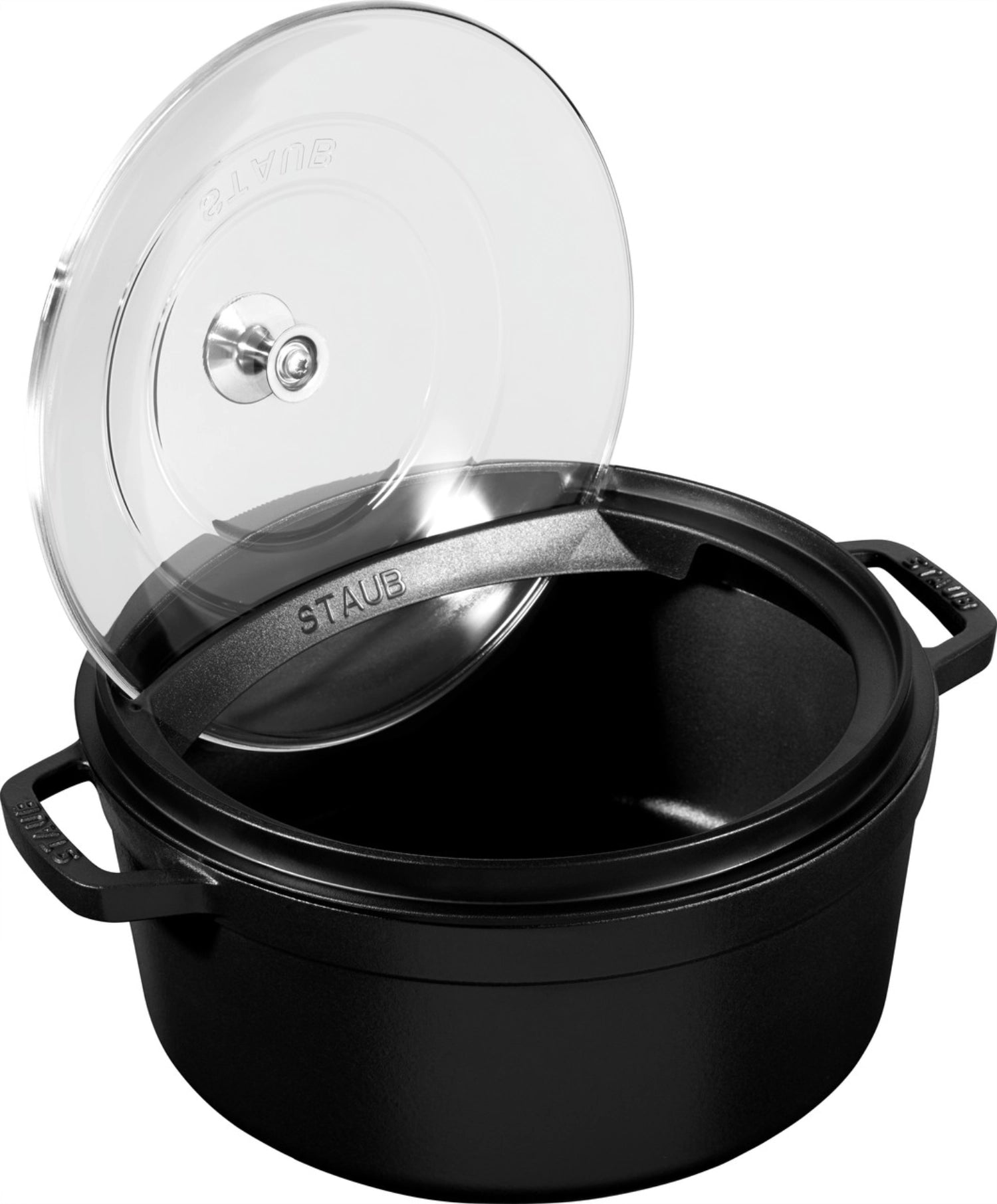 Hochwertiger Glasdeckel mit praktischer Halterung, 26 cm, ideal für die Staub Cocotte. Robust, spülmaschinengeeignet und energieeffizient.