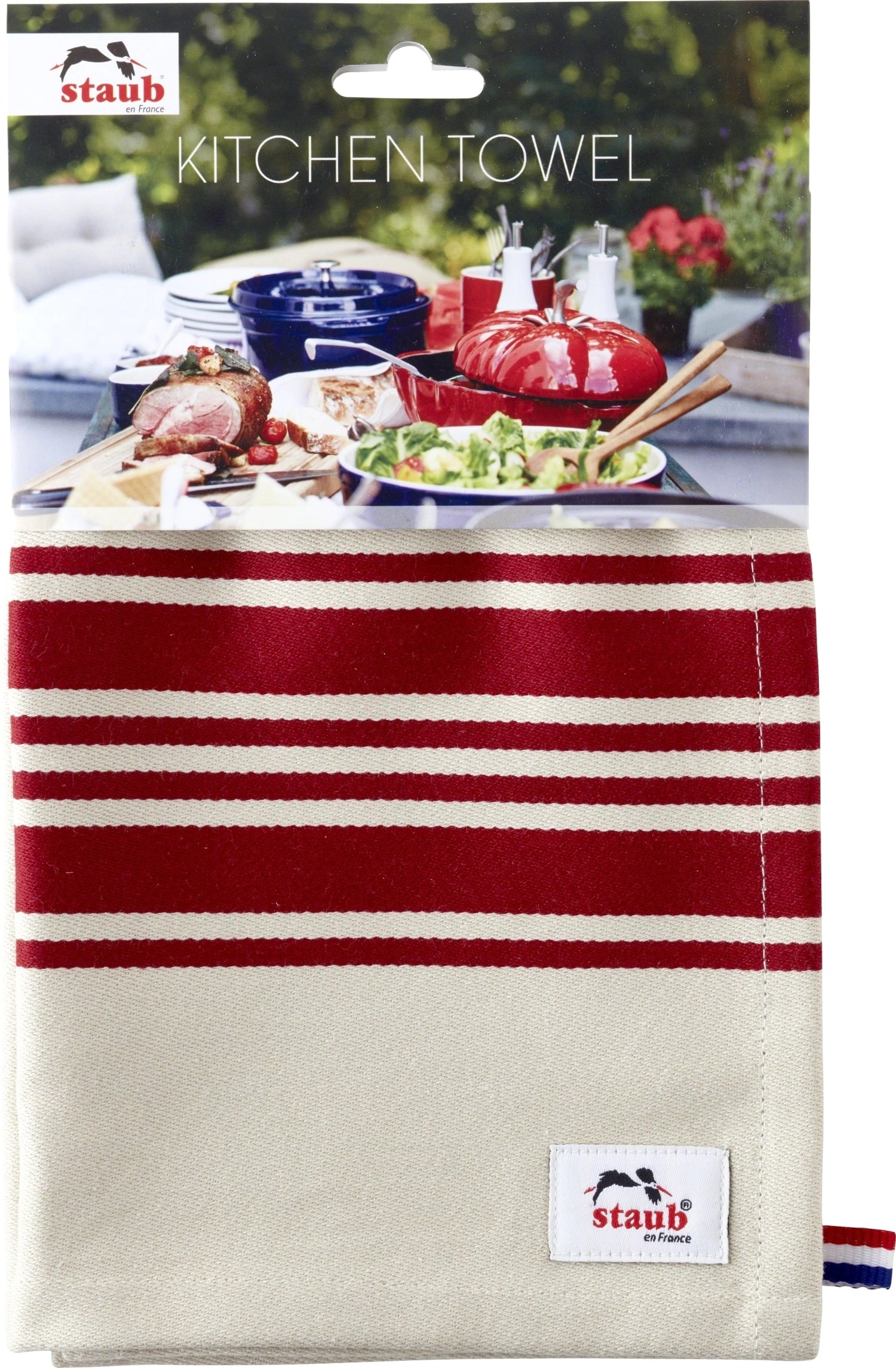 Hochwertiges Geschirrtuch aus 100% Baumwolle, 50x70 cm, in elegantem Rot, ideal für Küche und Haushalt, von Staub.
