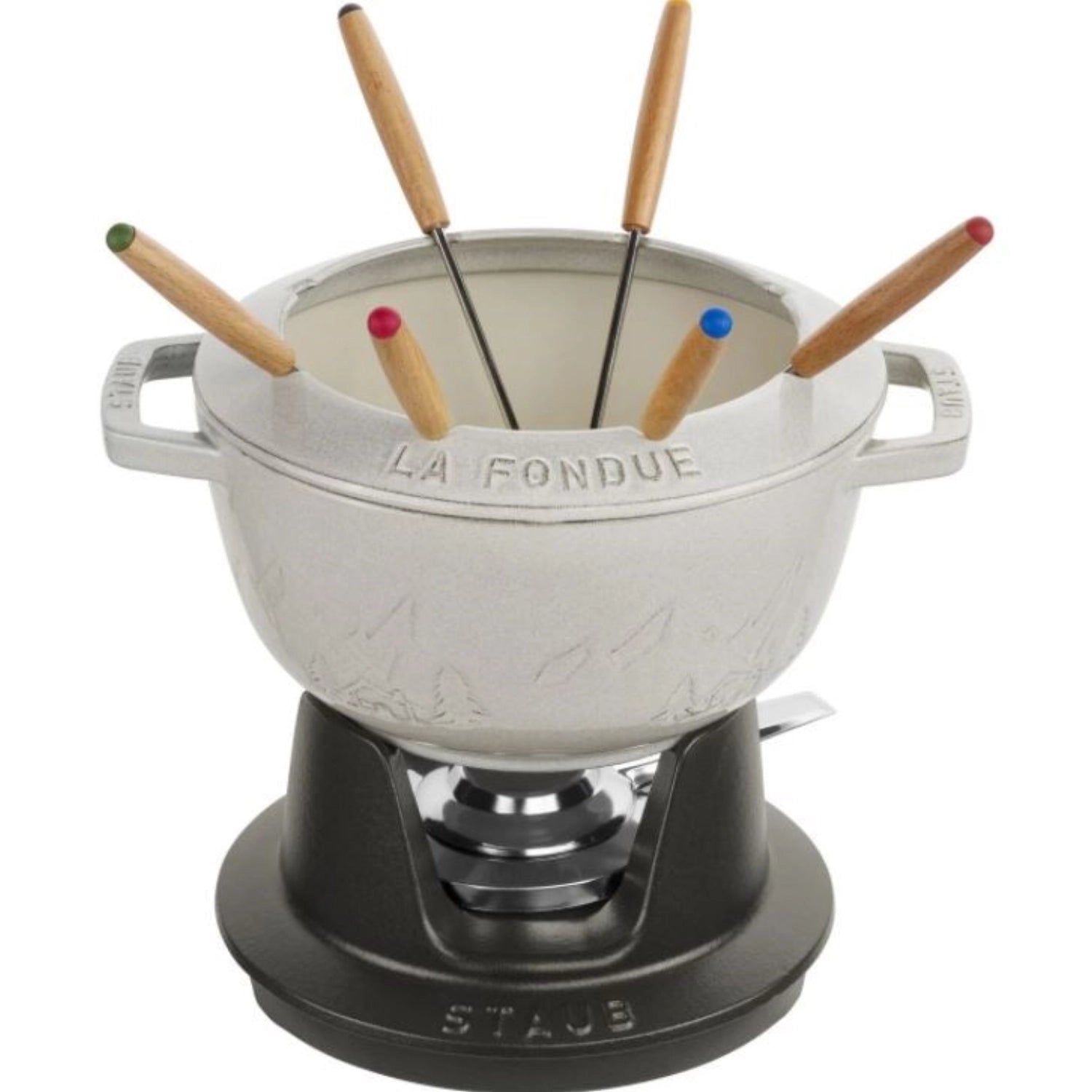 Special Fondue Set, Weisser Trüffel 20 cm in Weiss präsentiert im Onlineshop von KAQTU Design AG. Geschirr ist von Staub