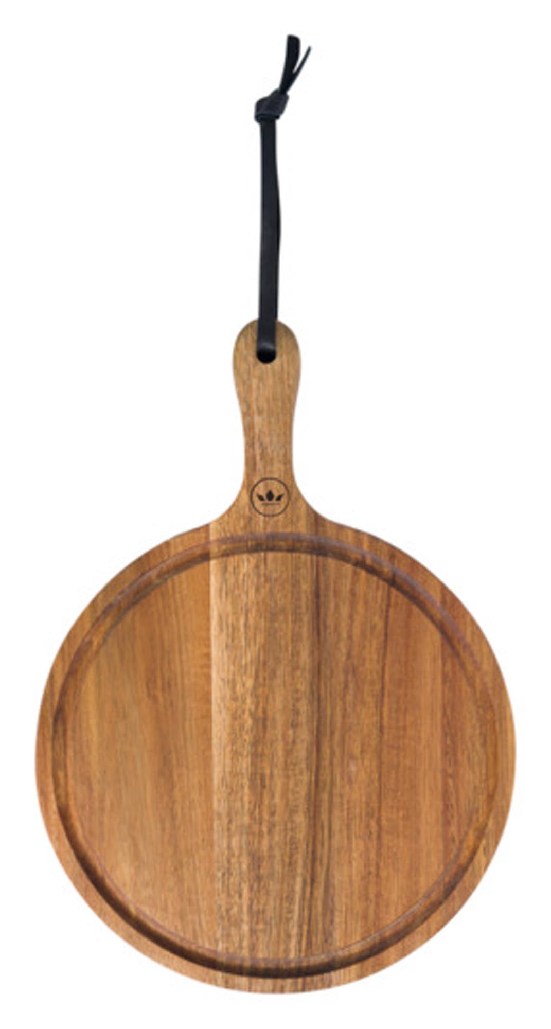 Elegantes Akazienholzbrett, ø 25 cm, robust, langlebig, ideal zum Schneiden & Servieren, stilvoll & pflegeleicht.