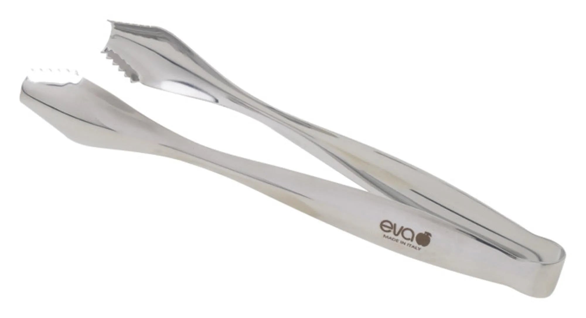 Elegante 18 cm Eiswürfelzange von EVA COLLECTION aus rostfreiem Edelstahl, ideal für stilvolles Servieren von Eiswürfeln.