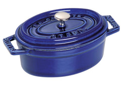 Cocotte 29 cm, ovale, bleu foncé, fonte 4,2l