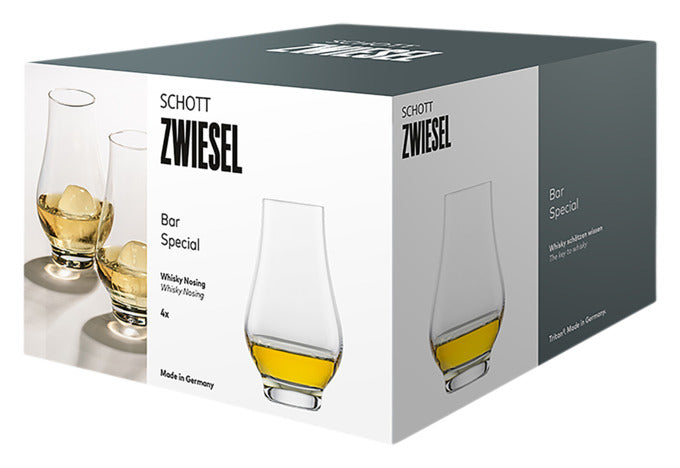 Elegante SCHOTT ZWIESEL Whiskygläser, Set aus 4, ideal für Whiskygenuss, robustes Design, perfekt für Bar und Zuhause.