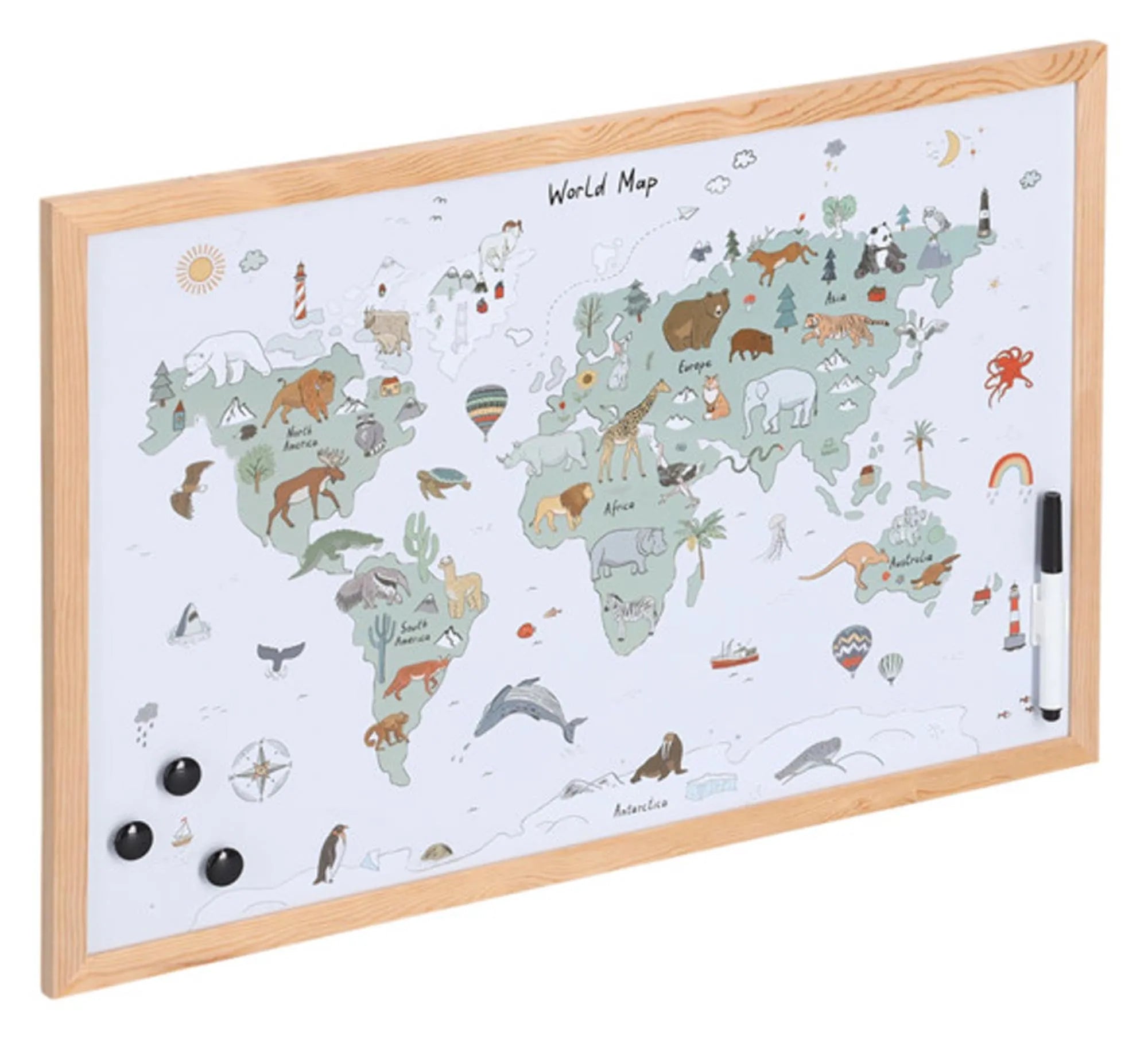 ZELLER Magnet Memobord Weltkarte 60x40 cm in  präsentiert im Onlineshop von KAQTU Design AG. Büromaterial ist von ZELLER PRESENT