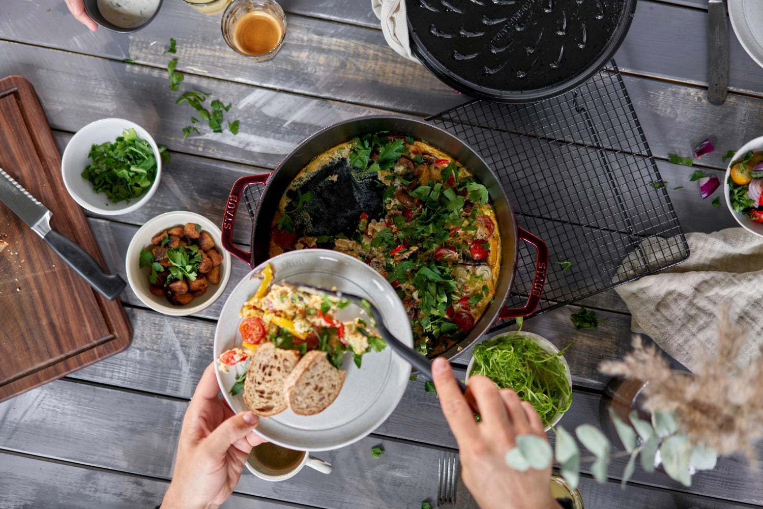 Sauté pan Chistera 28 cm, Bordeaux, cast iron