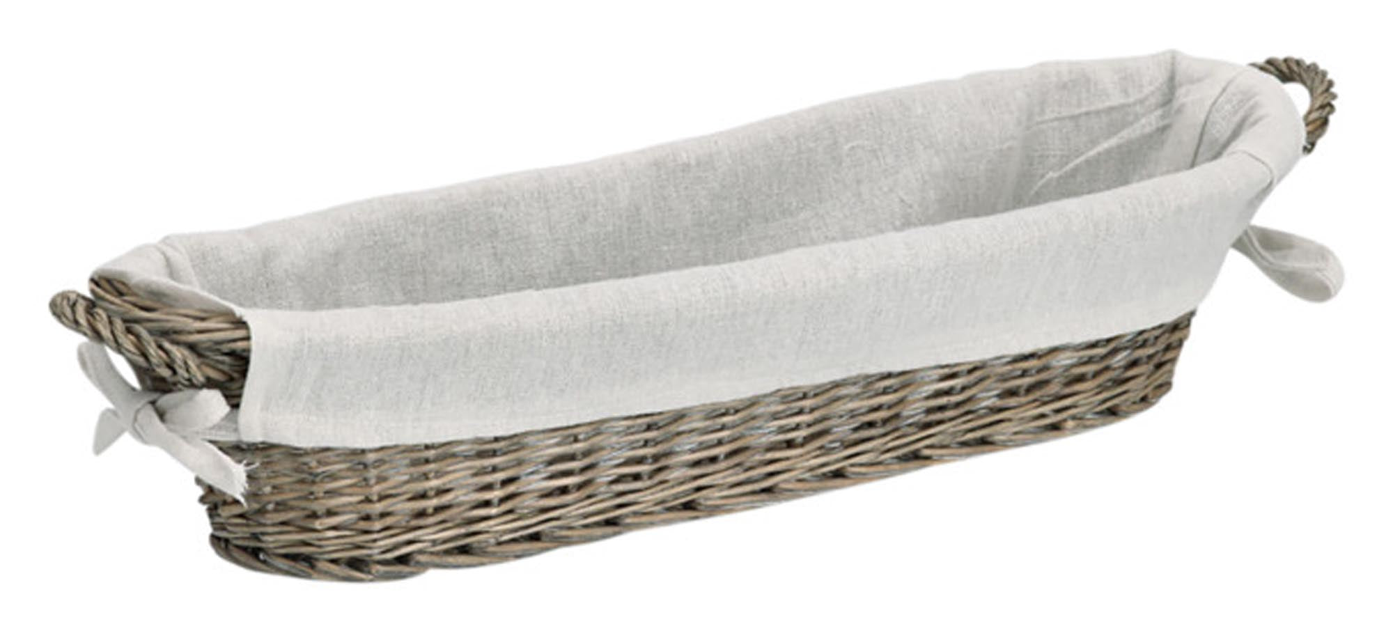 Eleganter Baguette-Brotkorb (49x14x10 cm) von ZELLER PRESENT: Stilvolle Präsentation, hochwertige Materialien, inkl. Frischhaltebeutel.