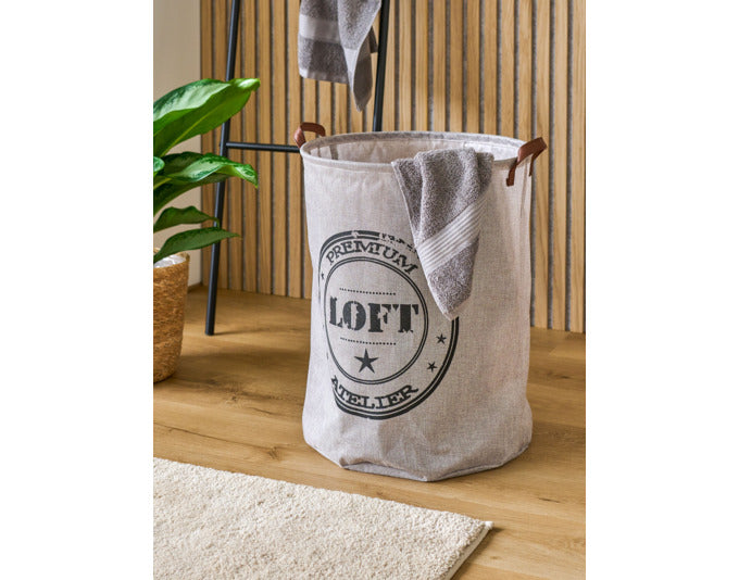 Zeller Laundry Collector con un tag borsa nero 41.5x34x69 cm