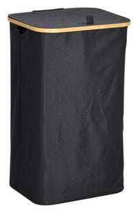Cesto portabiancheria ZELLER con borsa per il trasporto nero 41,5x34x69 cm