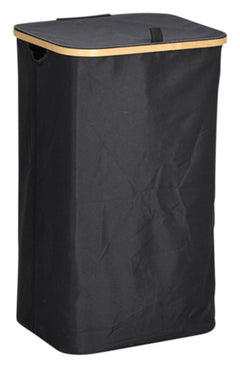 Cesto portabiancheria ZELLER con borsa per il trasporto nero 41,5x34x69 cm