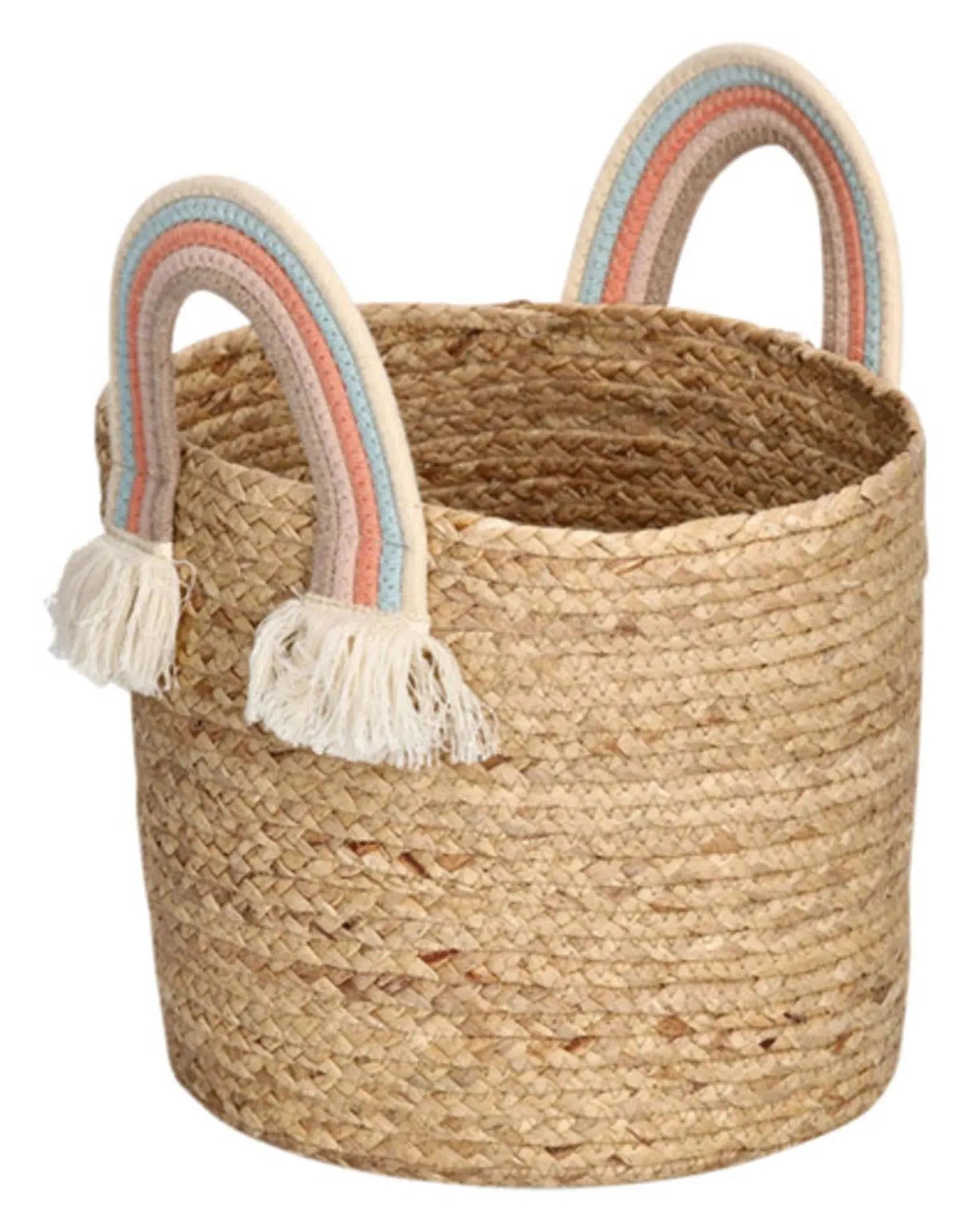 Vielseitiger Aufbewahrungskorb aus natürlichen Materialien, 30x30 cm, ideal für stilvolle Ordnung in jedem Raum.