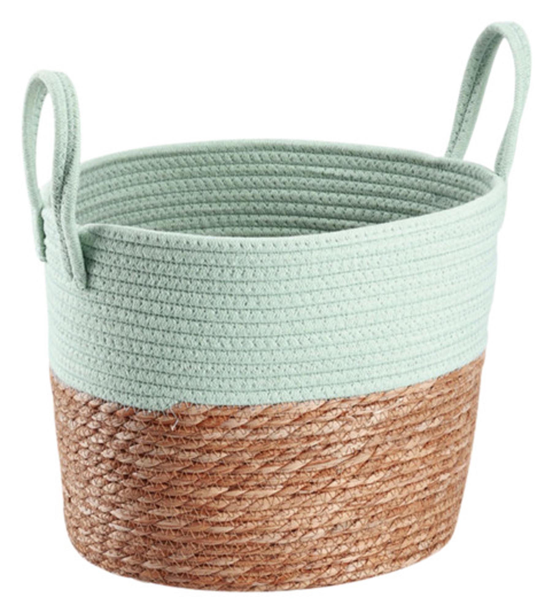 ZELLER Aufbewahrungskorb natur mint ø 33x26 cm