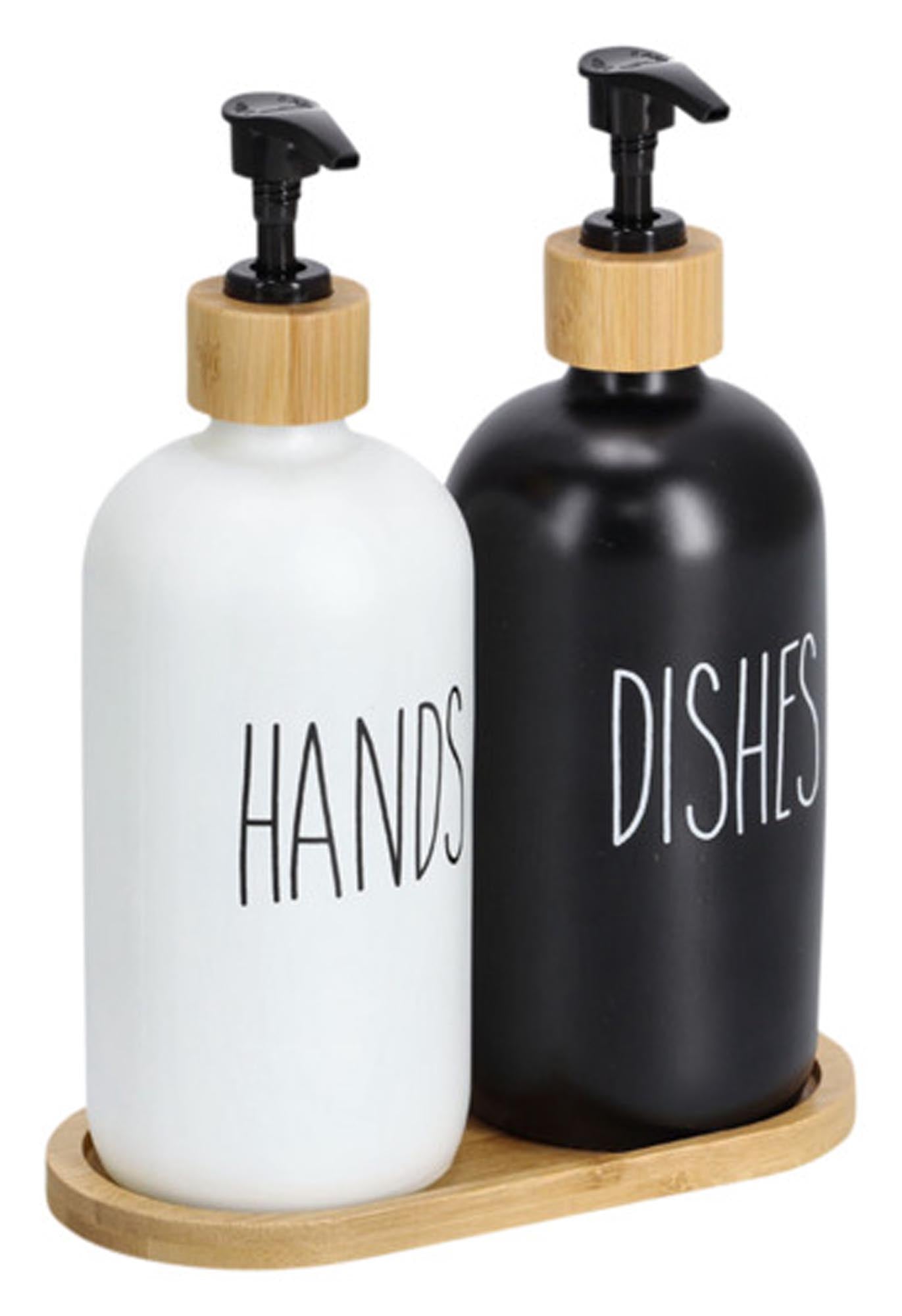 ZELLER soap dispenser set 3-piece black/<tc>weis</tc>s