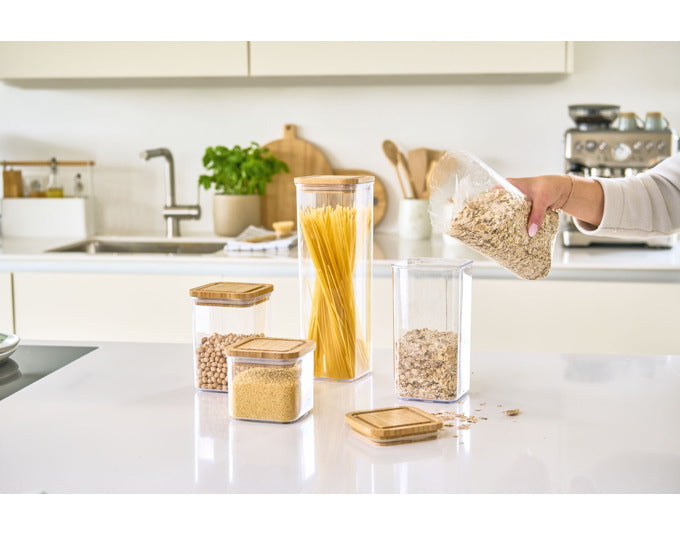 Zeller storage jar with bamboo lid 1900 ml transparent 10x10x29.5 cm