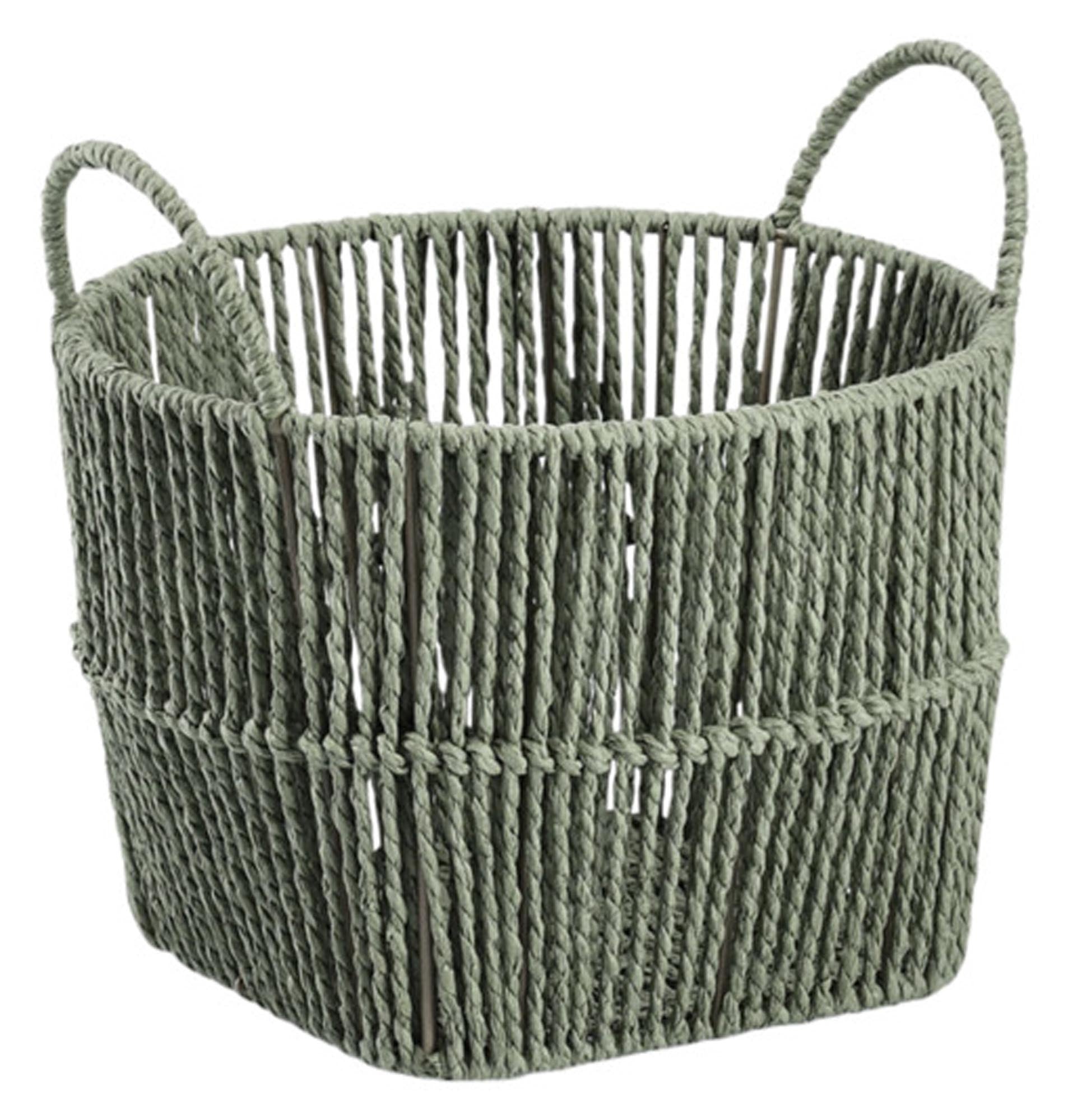 ZELLER Aufbewahrungskorb Papiergeflecht salbei ø 26x18 cm