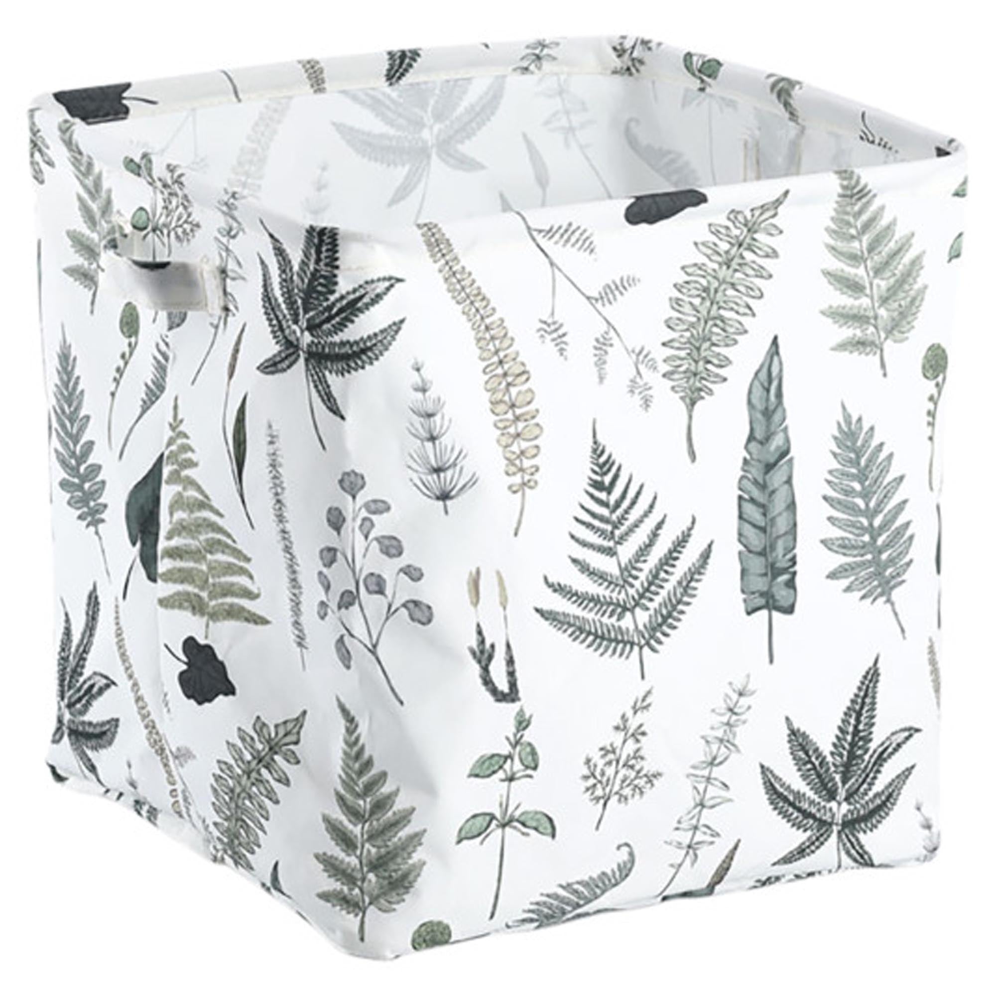 ZELLER storage basket leaves <tc>weis</tc>black/green 31x31x30 cm