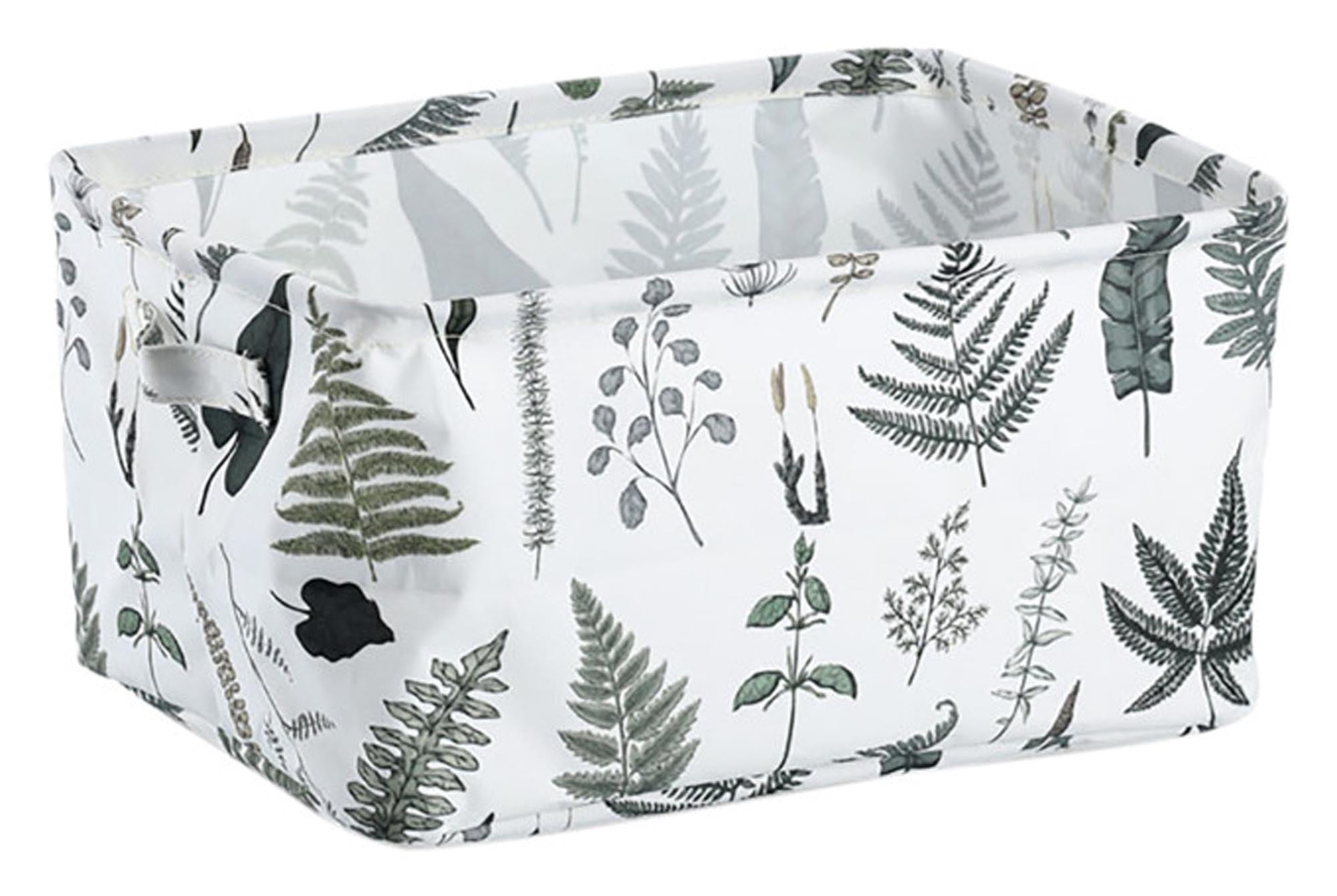 ZELLER storage basket leaves <tc>weis</tc>black/green 36x25x18 cm