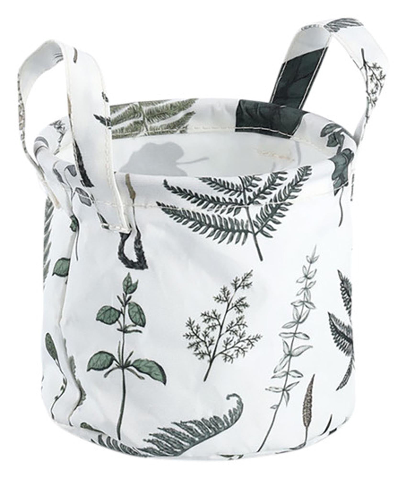 ZELLER storage basket leaves <tc>weis</tc>black/green ø 17x15 cm