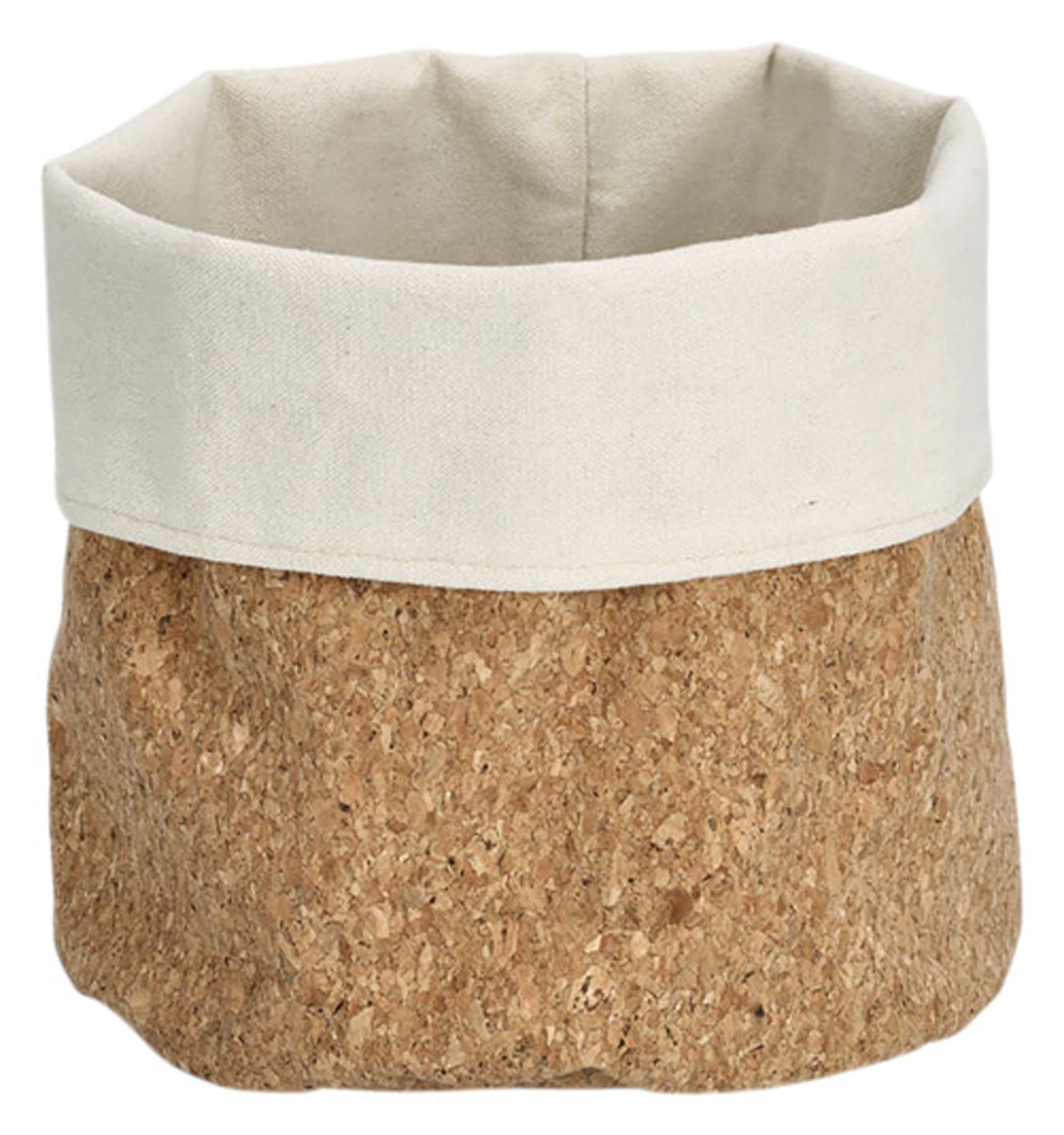 Zeller storage basket cork/cotton nature Ø 20x20 cm