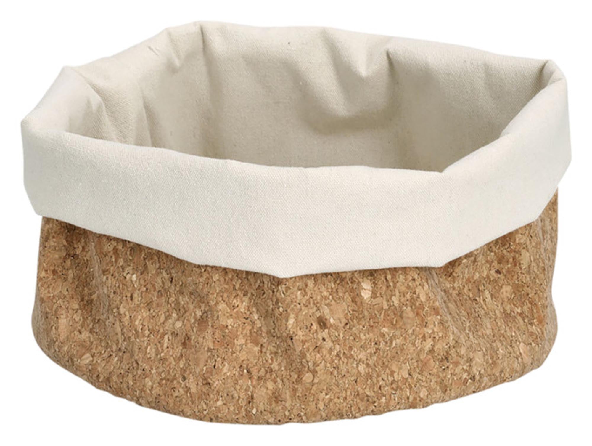 Zeller storage basket cork/cotton nature Ø 25x20 cm