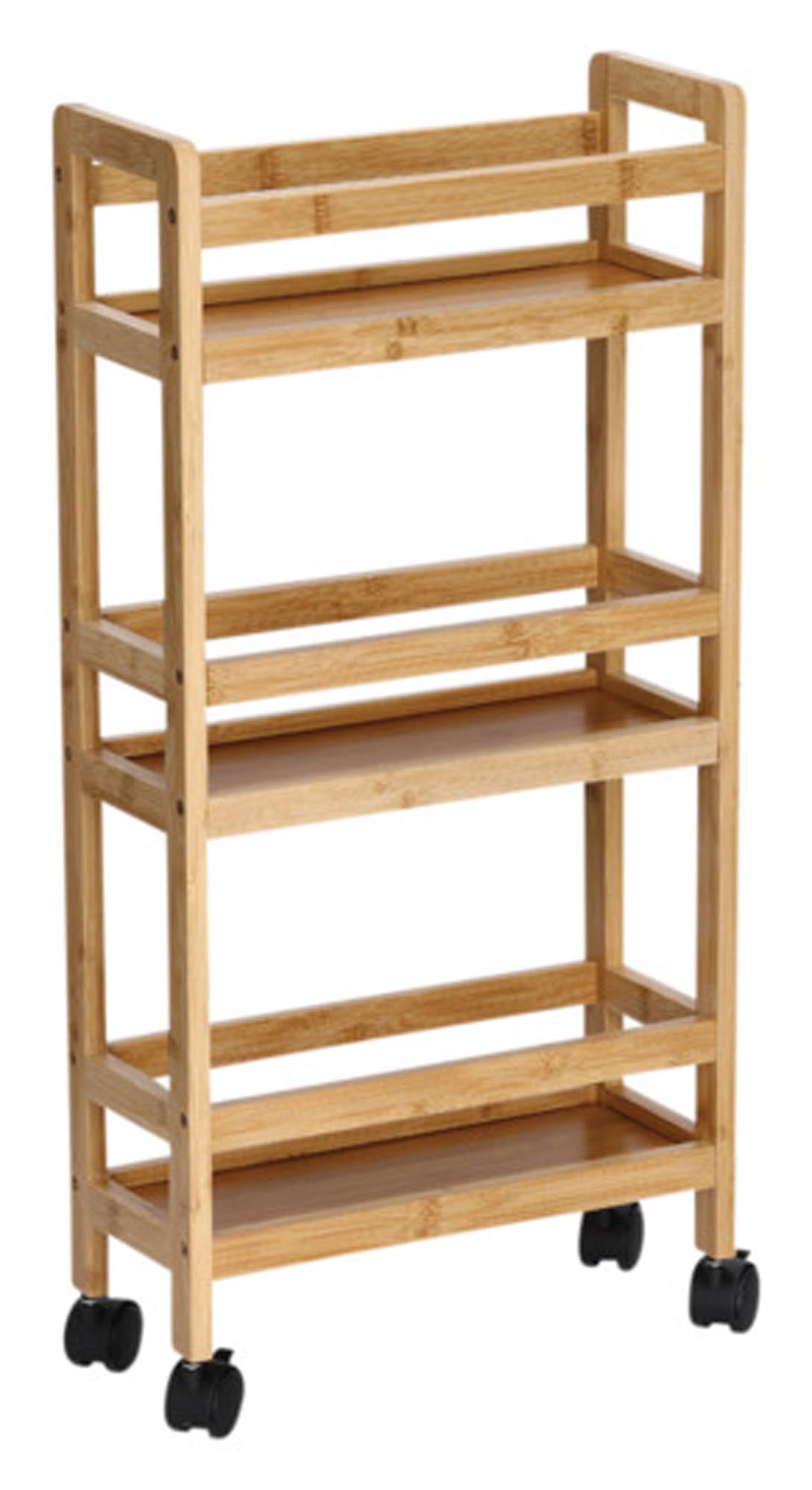 Zeller trolley with 3 shelves bamboo/MDF 36x15x74 cm
