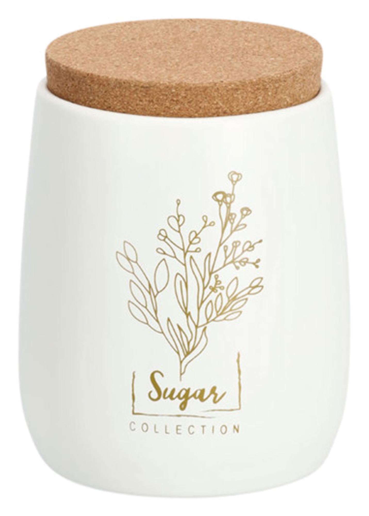 ZELLER Sugar storage jar with cork lid <tc>weis</tc>s 750 ml ø10.7x13.2 cm