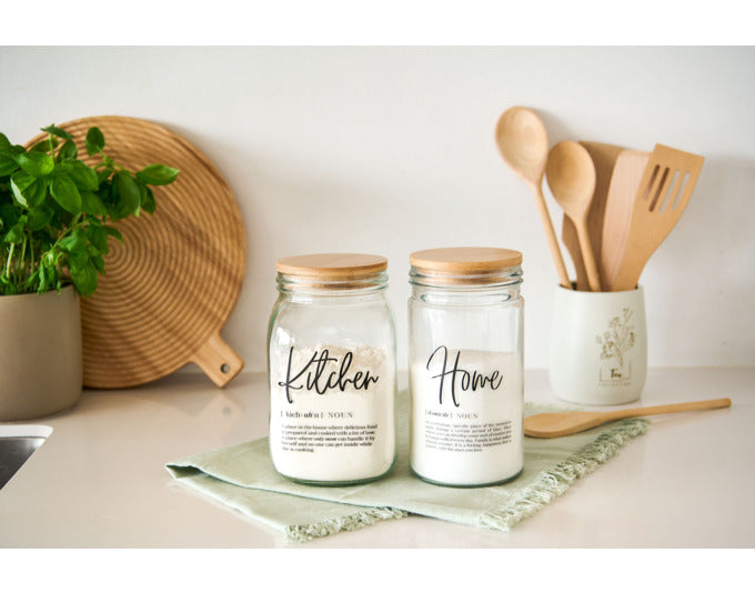 Zeller storage glass grooves with bamboo lid 520 ml Ø 12x7.8 cm