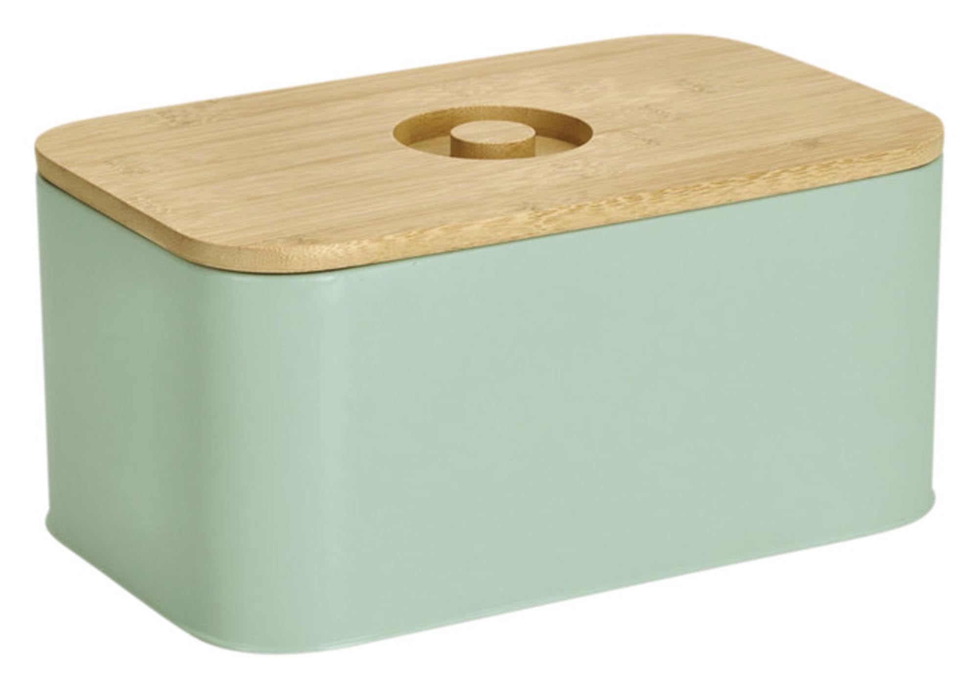 ZELLER Brotkasten mit Bambusdeckel grün 30x18x14 cm in  präsentiert im Onlineshop von KAQTU Design AG. Brotkorb ist von ZELLER PRESENT