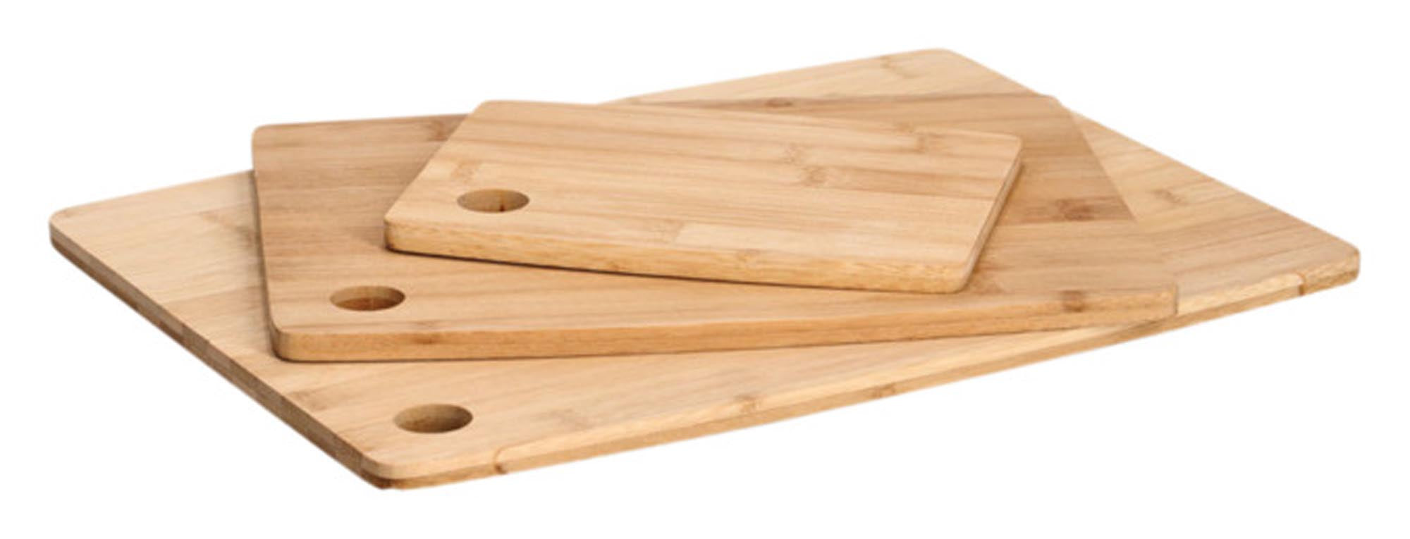Elegantes 3-teiliges Bambus-Schneidebretter-Set von ZELLER PRESENT: nachhaltig, antibakteriell, langlebig, vielseitig einsetzbar.