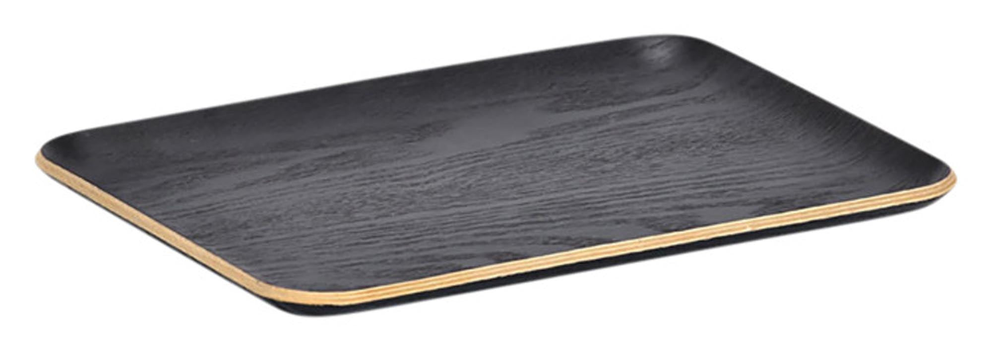 ZELLER Serviertablett Holz/Wengefurnier schwarz 27x20x1.5 cm in  präsentiert im Onlineshop von KAQTU Design AG. Tablett ist von ZELLER PRESENT