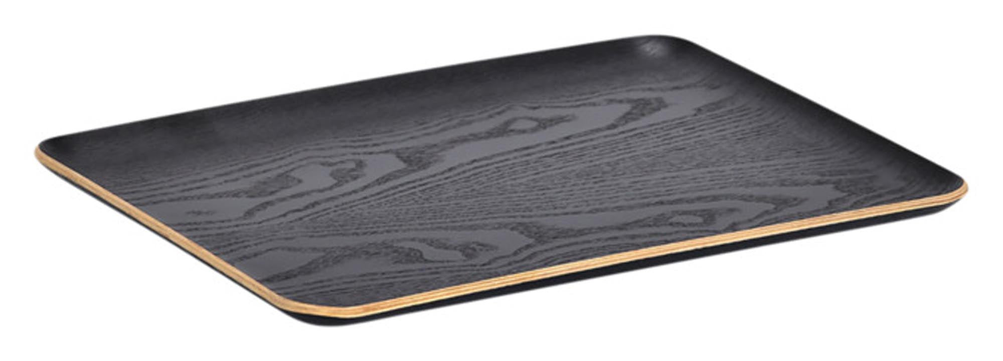 ZELLER Serviertablett Holz/Wengefurnier schwarz 36x28x1.5 cm in  präsentiert im Onlineshop von KAQTU Design AG. Tablett ist von ZELLER PRESENT