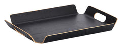 Plateau de service ZELLER en bois/Wengefurnier noir 44,5x33,5x4,5 cm