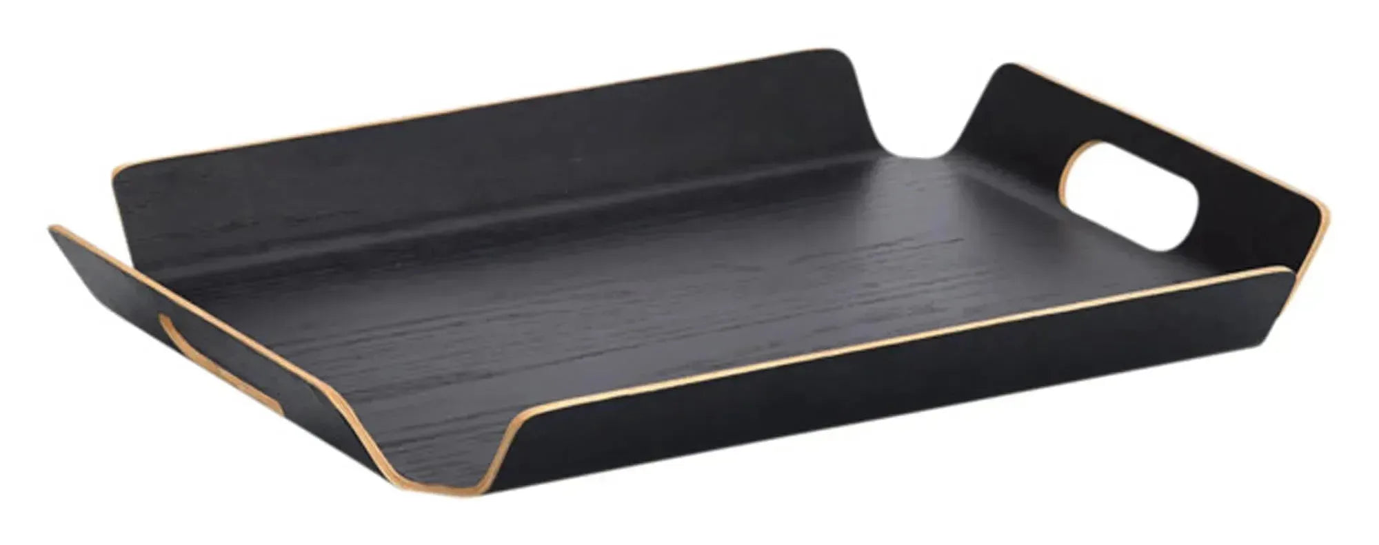 ZELLER Serviertablett Holz/Wengefurnier schwarz 44.5x33.5x4.5 cm in  präsentiert im Onlineshop von KAQTU Design AG. Tablett ist von ZELLER PRESENT