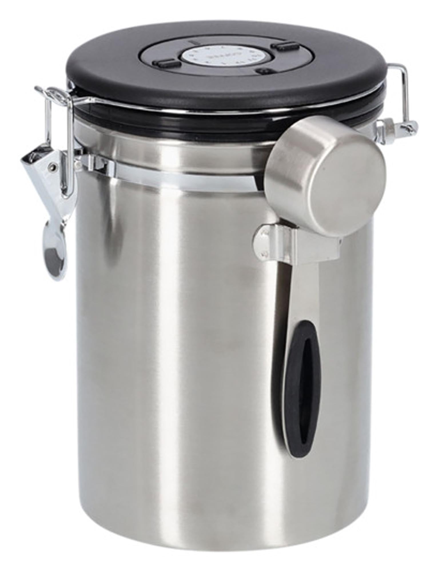 Zeller coffee can with spoon inox 1800ml Ø 12x19 cm