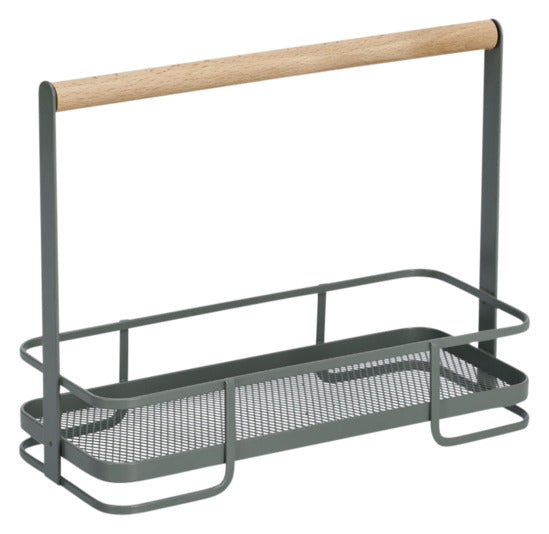 ZELLER Tragekorb Metall/Buche salbei 24x10.3x19.4 cm in  präsentiert im Onlineshop von KAQTU Design AG. Haushaltshilfen ist von ZELLER PRESENT