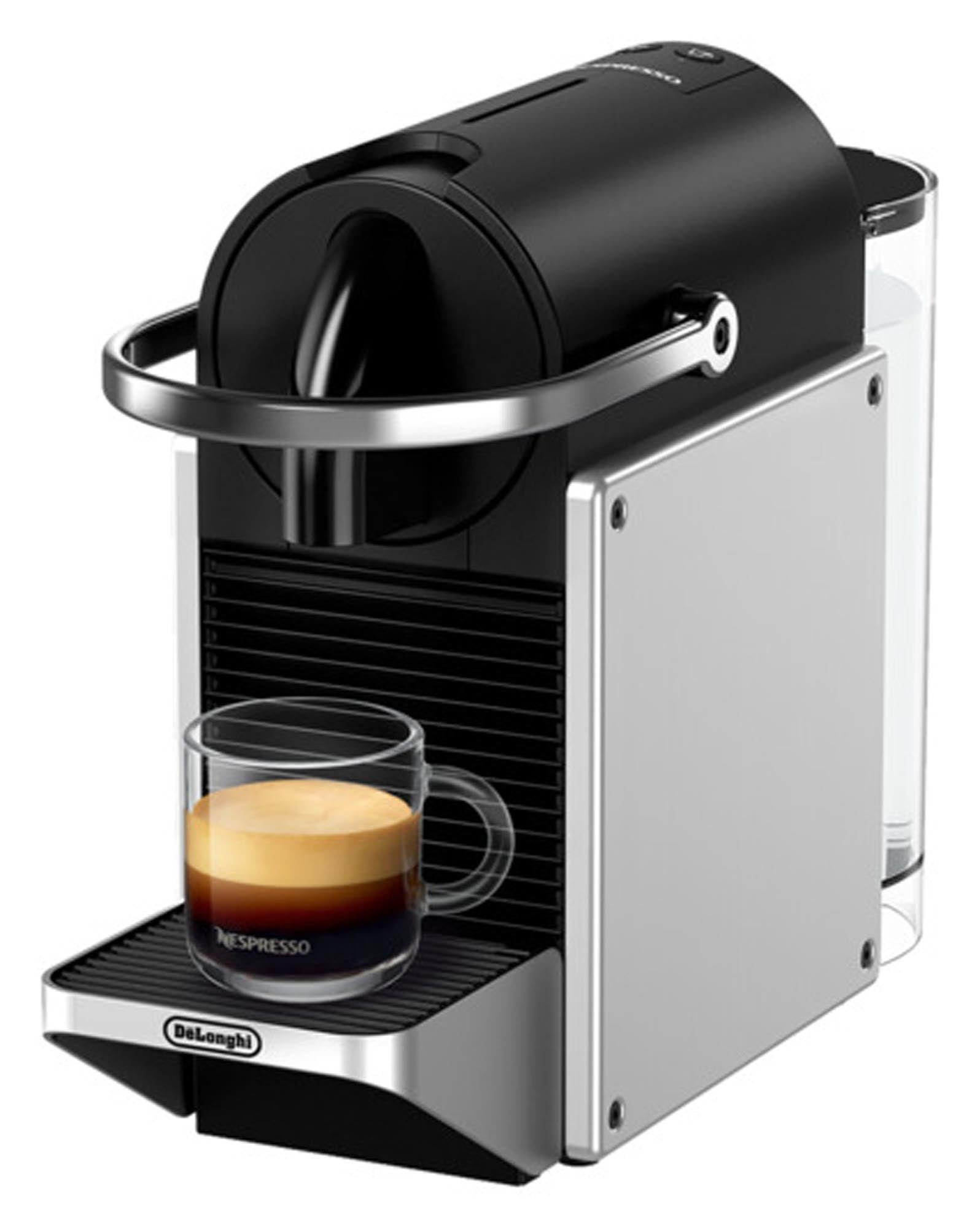 DELONGHI Nespresso Kaffeemaschine Pixie silver in Silver präsentiert im Onlineshop von KAQTU Design AG. Küchengerät ist von DELONGHI