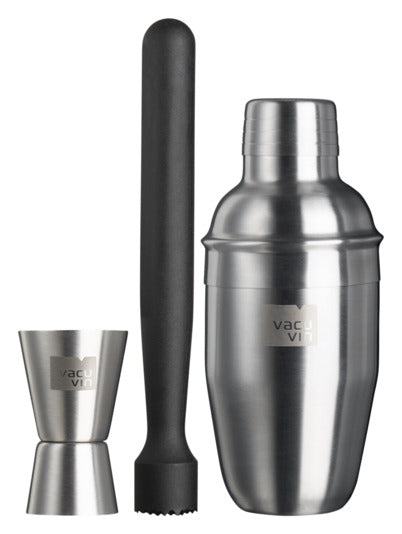 Cocktail Set 3-teilig Shaker, Messbecher Double Jigger, Stössel in  präsentiert im Onlineshop von KAQTU Design AG. Barzubehör ist von VACUVIN